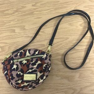 Betsey Johnson Satin Leopard Print Crossbody Purse